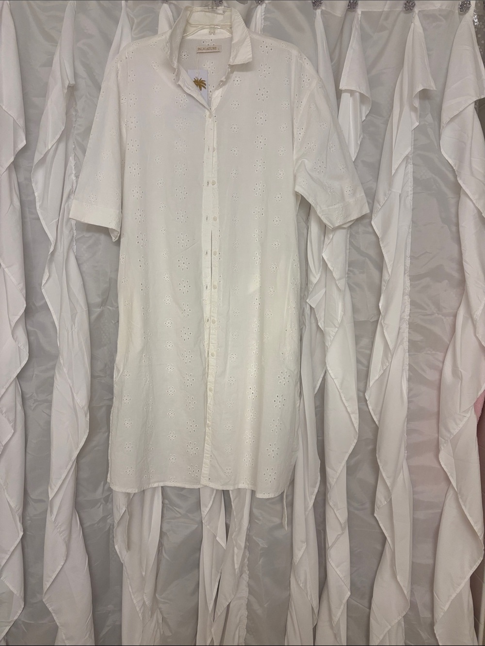 ROLLA'S White Eyelet Button Down Tunic